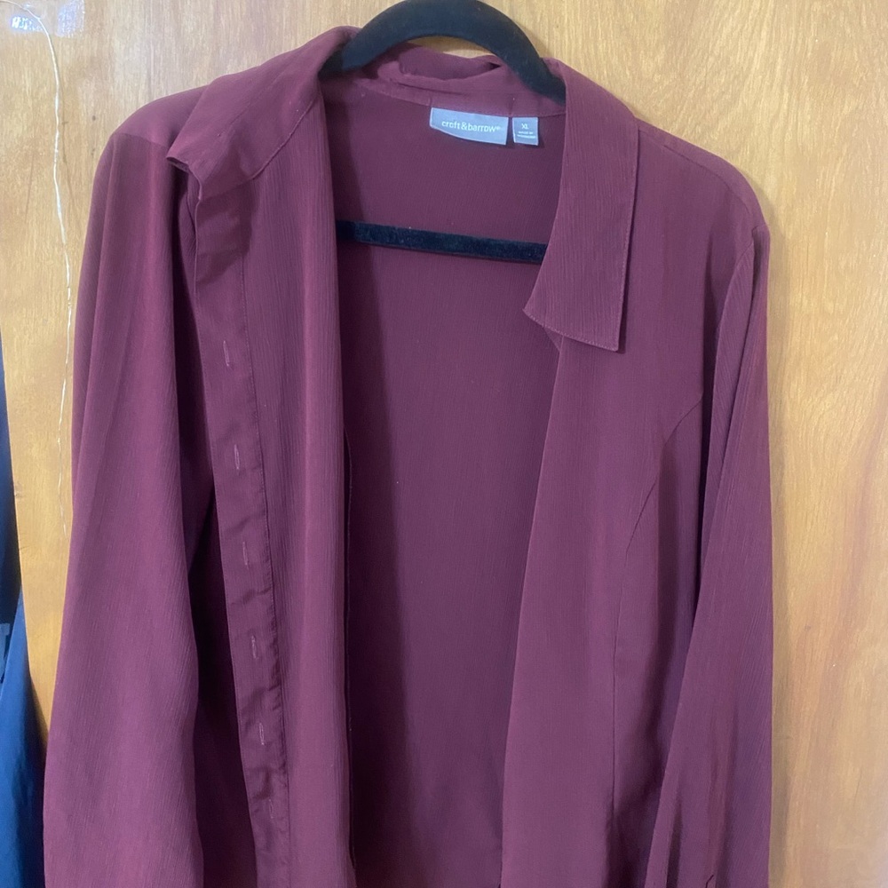 Croft & Barrow Burgundy Button Down Shirt